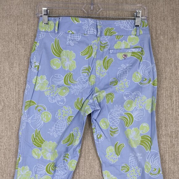 VTG Lilly Pulitzer Pants 2 Purple Fruit Capri Crop Chino‎ Floral Wide Leg - Picture 7 of 12